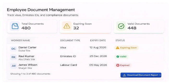 employee document management system for construction workforce
